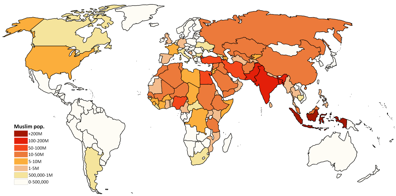 2021 المسلمين كم العالم عدد في ترتيب الدول